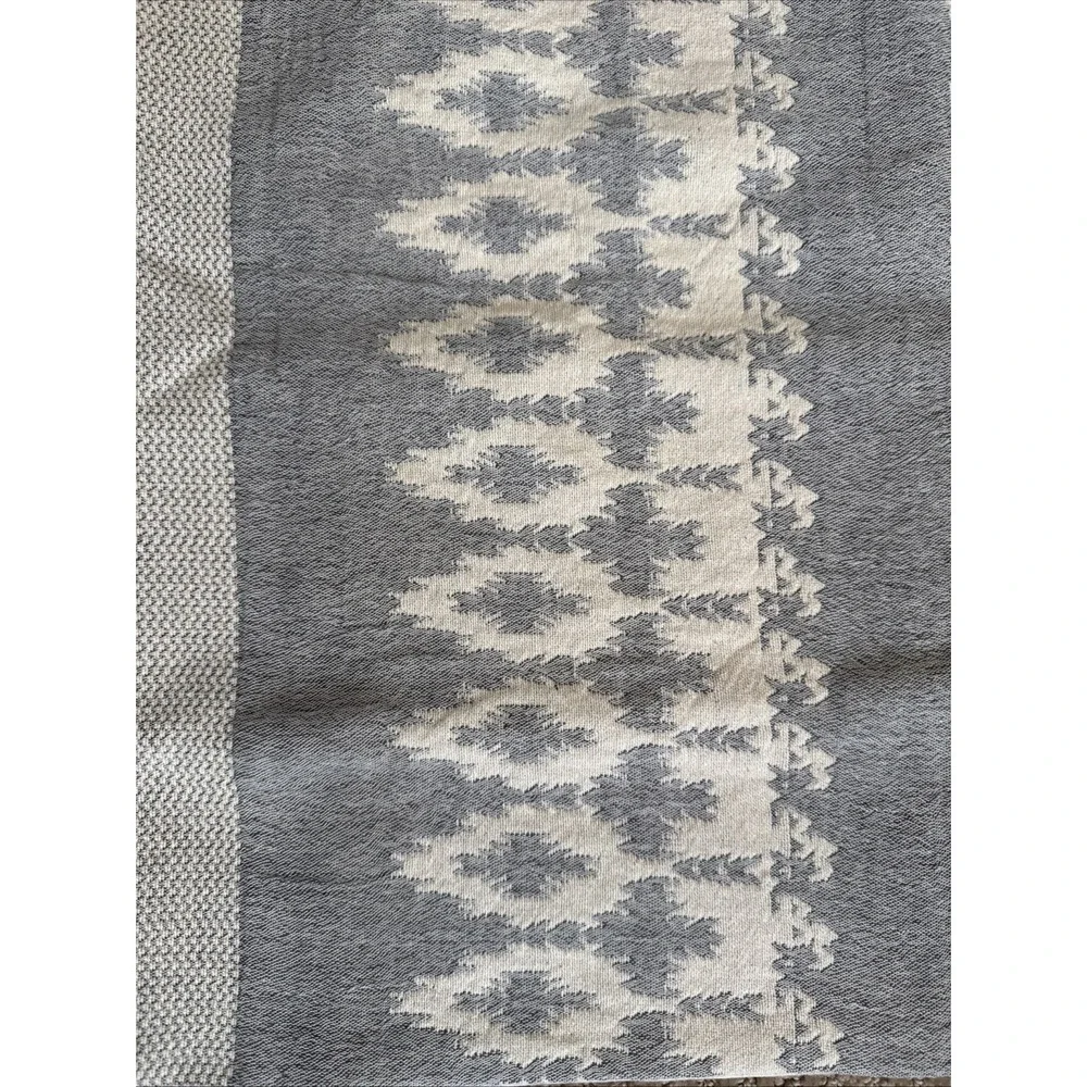 Pottery Barn Fair Isle Jacquard KING Sham - Gray/ Ivory- NEW 36x20